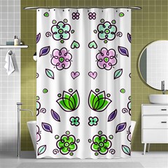 Floral Art Design Pattern Drawing Shower Curtain 48  x 72  (Small) 