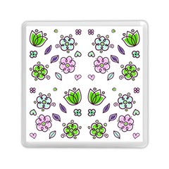 Floral Art Design Pattern Drawing Memory Card Reader (Square)