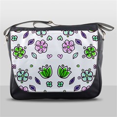 Floral Art Design Pattern Drawing Messenger Bag