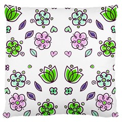 Floral Art Design Pattern Drawing Large Cushion Case (One Side)