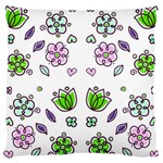 Floral Art Design Pattern Drawing Large Cushion Case (One Side) Front