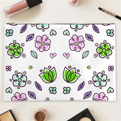 Floral Art Design Pattern Drawing Cosmetic Bag (XXL)