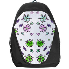 Floral Art Design Pattern Drawing Backpack Bag