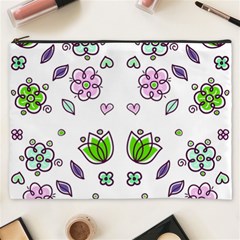 Floral Art Design Pattern Drawing Cosmetic Bag (XXXL)