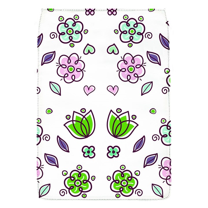 Floral Art Design Pattern Drawing Removable Flap Cover (S)