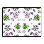 Floral Art Design Pattern Drawing Double Sided Fleece Blanket (Small)  45 x34  Blanket Front