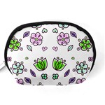 Floral Art Design Pattern Drawing Accessory Pouch (Medium) Back