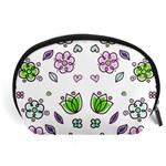 Floral Art Design Pattern Drawing Accessory Pouch (Large) Front