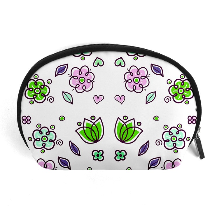 Floral Art Design Pattern Drawing Accessory Pouch (Large)