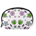 Floral Art Design Pattern Drawing Accessory Pouch (Large) Back