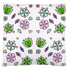 Floral Art Design Pattern Drawing Standard Flano Cushion Case (One Side)