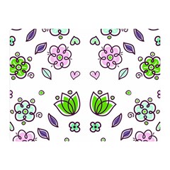 Floral Art Design Pattern Drawing Double Sided Flano Blanket (Mini) 