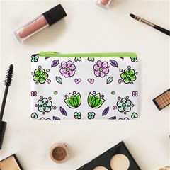 Floral Art Design Pattern Drawing Cosmetic Bag (XS)