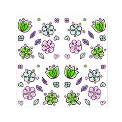 Floral Art Design Pattern Drawing Square Satin Scarf (30  X 30 ) by Amaryn4rt