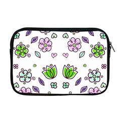 Floral Art Design Pattern Drawing Apple MacBook Pro 17  Zipper Case