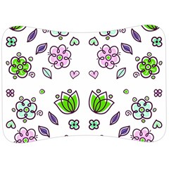 Floral Art Design Pattern Drawing Velour Seat Head Rest Cushion