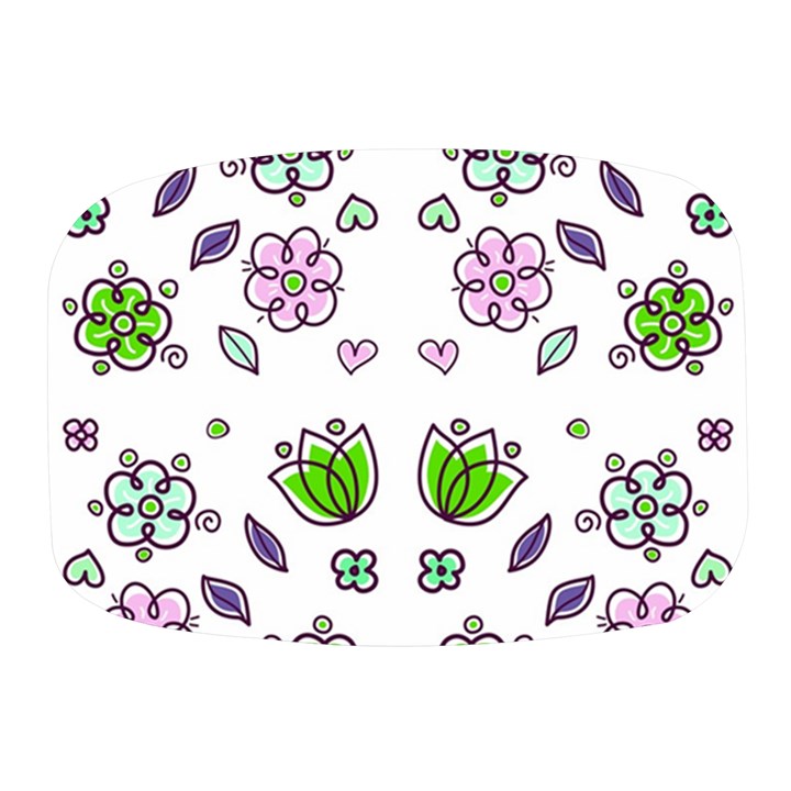 Floral Art Design Pattern Drawing Mini Square Pill Box