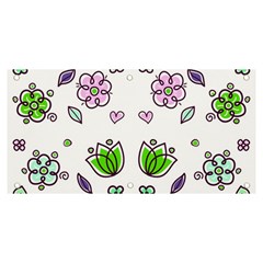 Floral Art Design Pattern Drawing Banner and Sign 6  x 3 