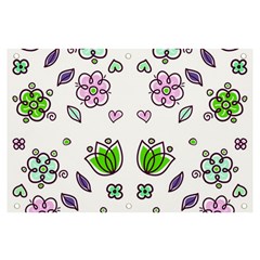 Floral Art Design Pattern Drawing Banner and Sign 6  x 4 