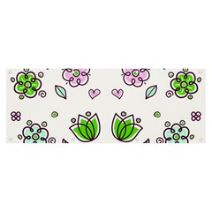 Floral Art Design Pattern Drawing Banner and Sign 8  x 3 