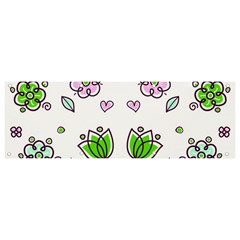 Floral Art Design Pattern Drawing Banner and Sign 9  x 3 