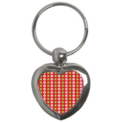 Festive Pattern Christmas Holiday Key Chain (heart) by Amaryn4rt