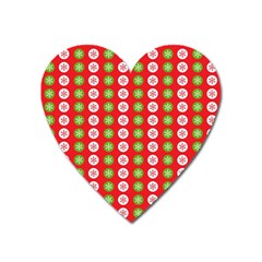 Festive Pattern Christmas Holiday Heart Magnet by Amaryn4rt