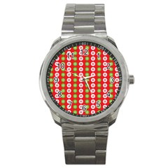 Festive Pattern Christmas Holiday Sport Metal Watch by Amaryn4rt