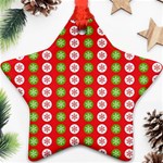 Festive Pattern Christmas Holiday Star Ornament (Two Sides) Front