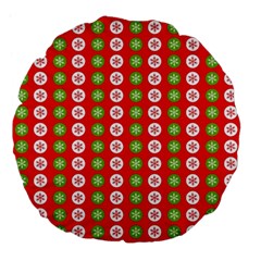 Festive Pattern Christmas Holiday Large 18  Premium Flano Round Cushions by Amaryn4rt