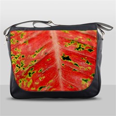 Aglonema Leaf Plant Pattern Flora Messenger Bag by Amaryn4rt