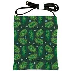 Leaves Snowflake Pattern Holiday Shoulder Sling Bag by Amaryn4rt