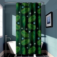 Leaves Snowflake Pattern Holiday Shower Curtain 36  X 72  (stall)  by Amaryn4rt