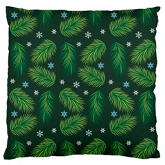 Leaves Snowflake Pattern Holiday Large Cushion Case (two Sides) by Amaryn4rt