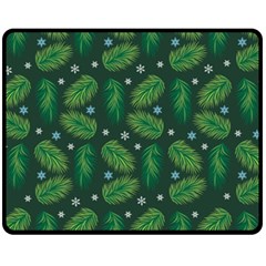 Leaves Snowflake Pattern Holiday Fleece Blanket (medium)  by Amaryn4rt