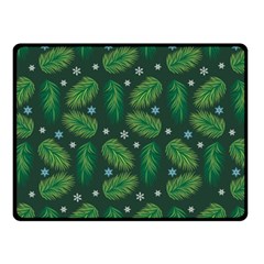 Leaves Snowflake Pattern Holiday Fleece Blanket (small) by Amaryn4rt