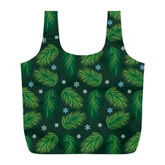 Leaves Snowflake Pattern Holiday Full Print Recycle Bag (l) by Amaryn4rt