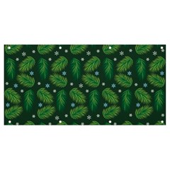 Leaves Snowflake Pattern Holiday Banner And Sign 8  X 4  by Amaryn4rt