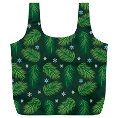 Leaves Snowflake Pattern Holiday Full Print Recycle Bag (xxl) by Amaryn4rt