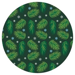 Leaves Snowflake Pattern Holiday Round Trivet by Amaryn4rt