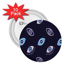 Eyes Evil Eye Blue Pattern 2.25  Buttons (10 pack) 