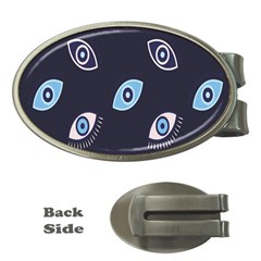 Eyes Evil Eye Blue Pattern Money Clips (Oval) 