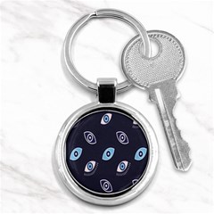 Eyes Evil Eye Blue Pattern Key Chain (Round)