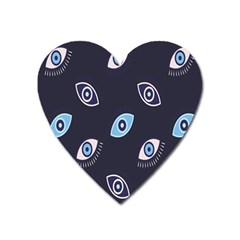 Eyes Evil Eye Blue Pattern Heart Magnet