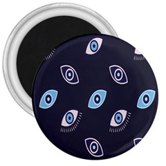 Eyes Evil Eye Blue Pattern 3  Magnets by artworkshop