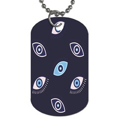 Eyes Evil Eye Blue Pattern Dog Tag (One Side)