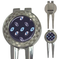 Eyes Evil Eye Blue Pattern 3-in-1 Golf Divots by artworkshop