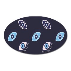 Eyes Evil Eye Blue Pattern Oval Magnet by artworkshop