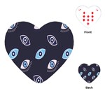 Eyes Evil Eye Blue Pattern Playing Cards Single Design (Heart) Front