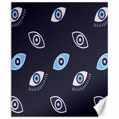 Eyes Evil Eye Blue Pattern Canvas 8  x 10 